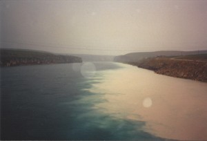 Euphrates River in Kurdistan during heavy rain