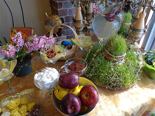 Haft-seen table at Saffron Restaurant celebrates Newroz.